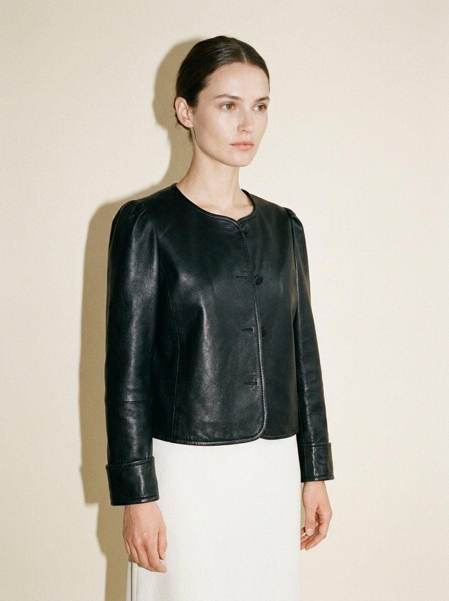 Nappa Lambskin Cropped Jacket