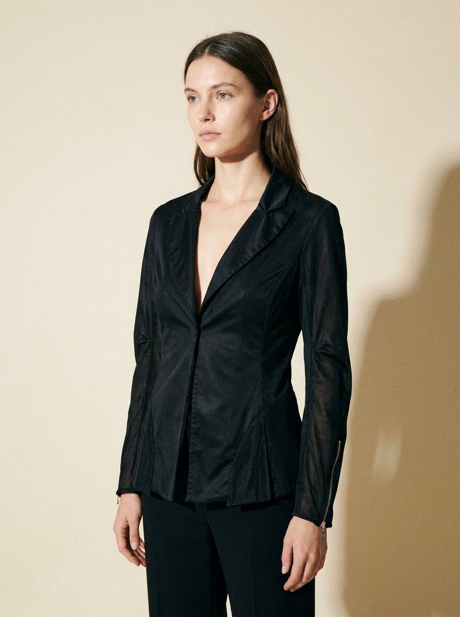 Runway Sheer Mesh Corset Blazer